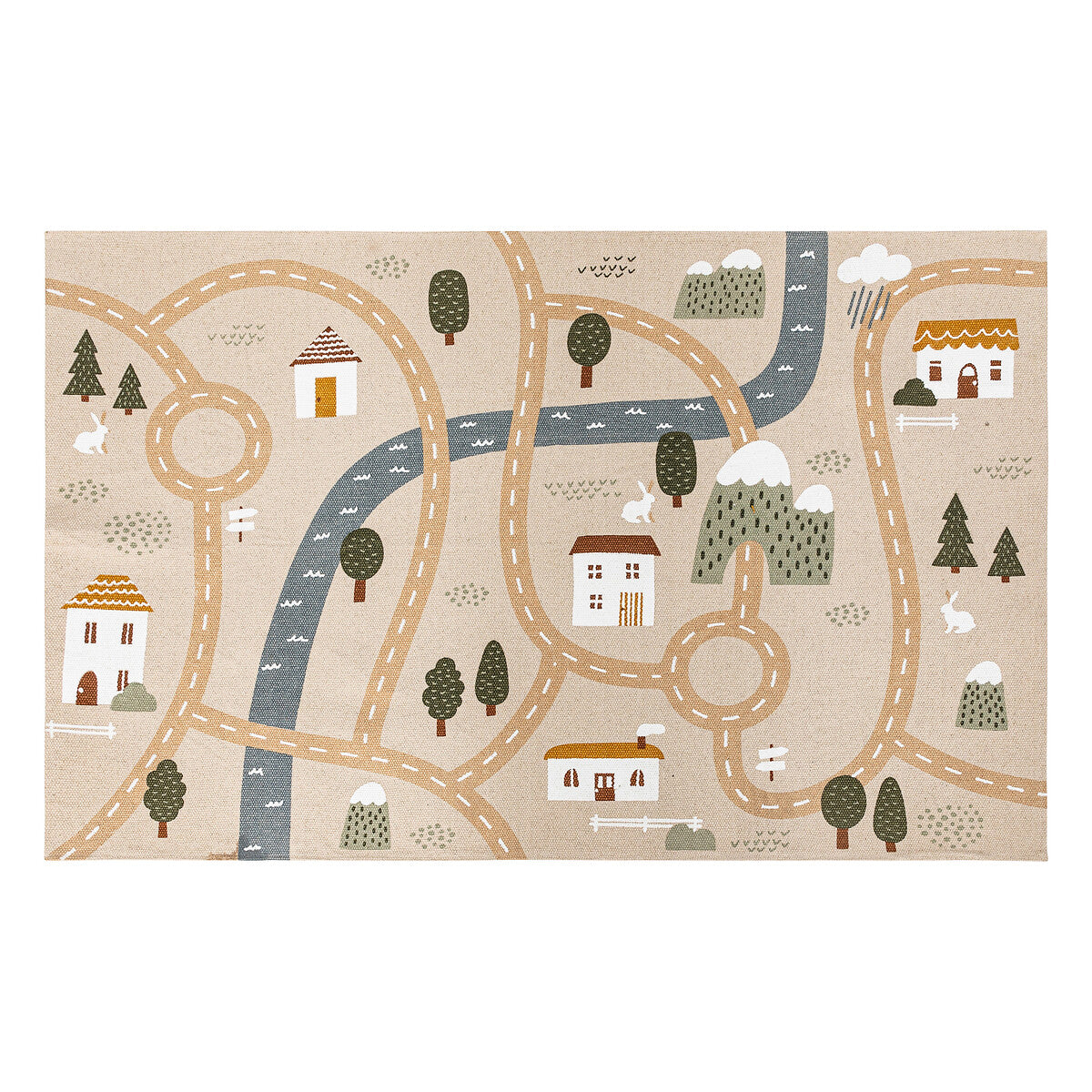Alfombra infantil rectangular carreteras - PETITDECO