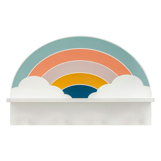 Perchero infantil con estantería Arco Iris - PETITDECO