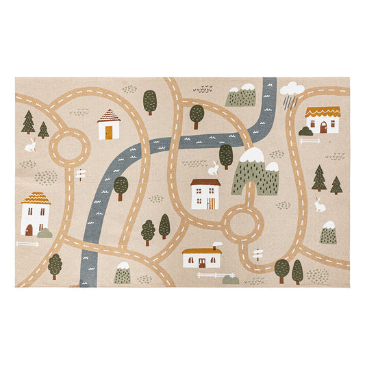 Alfombra infantil rectangular carreteras - PETITDECO