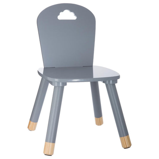 Silla de madera infantil gris - PETITDECO