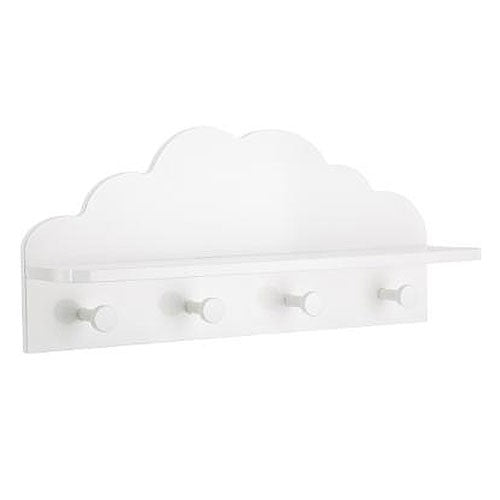Estantería infantil con 4 colgadores nube blanco - PETITDECO
