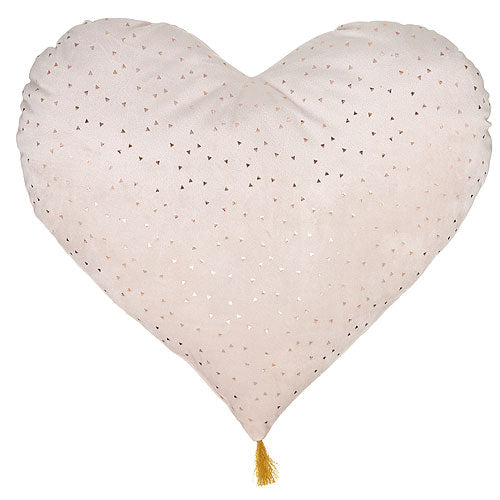 Cojín infantil corazón rosa y dorado - PETITDECO
