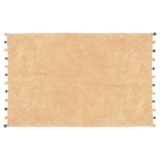 Alfombra infantil beige con pompones - PETITDECO