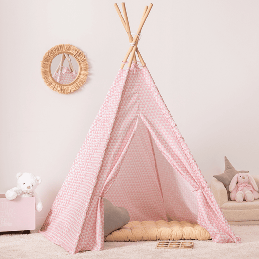 Casita tipi infantil rosa plegable - PETITDECO