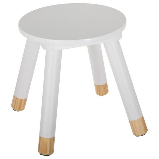 Taburete de madera infantil blanco - PETITDECO