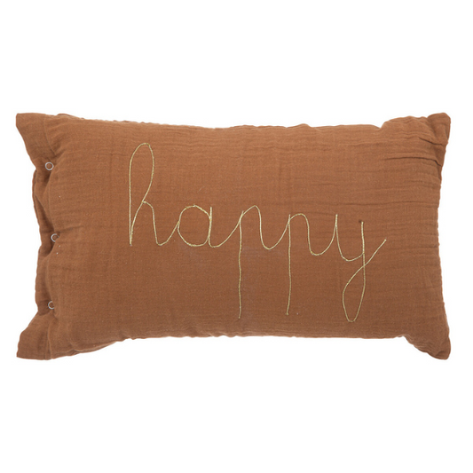 Cojín infantil rectangular marrón - PETITDECO